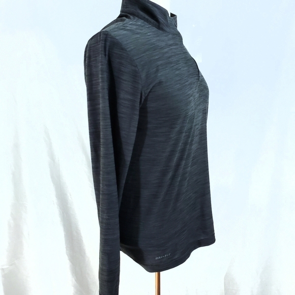Nike Dri Fit Gray Striped Zip Pullover - Picture 5 of 9